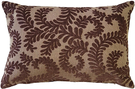 Brackendale Ferns Brown Rectangular Throw Pillow, Complete with Pillow Insert - £42.28 GBP
