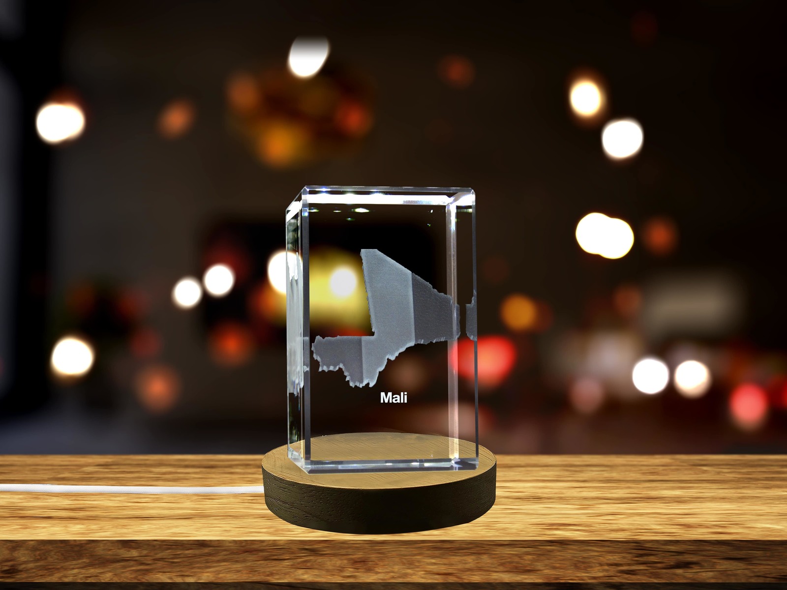 LED Base included | Mali 3D Engraved Crystal 3D Engraved Crystal Keepsake/Gift