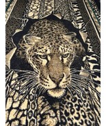 Vintage San Marcus Textile Throw Frazada Leopard Big Cat Blanket 60x86 Q... - £62.72 GBP