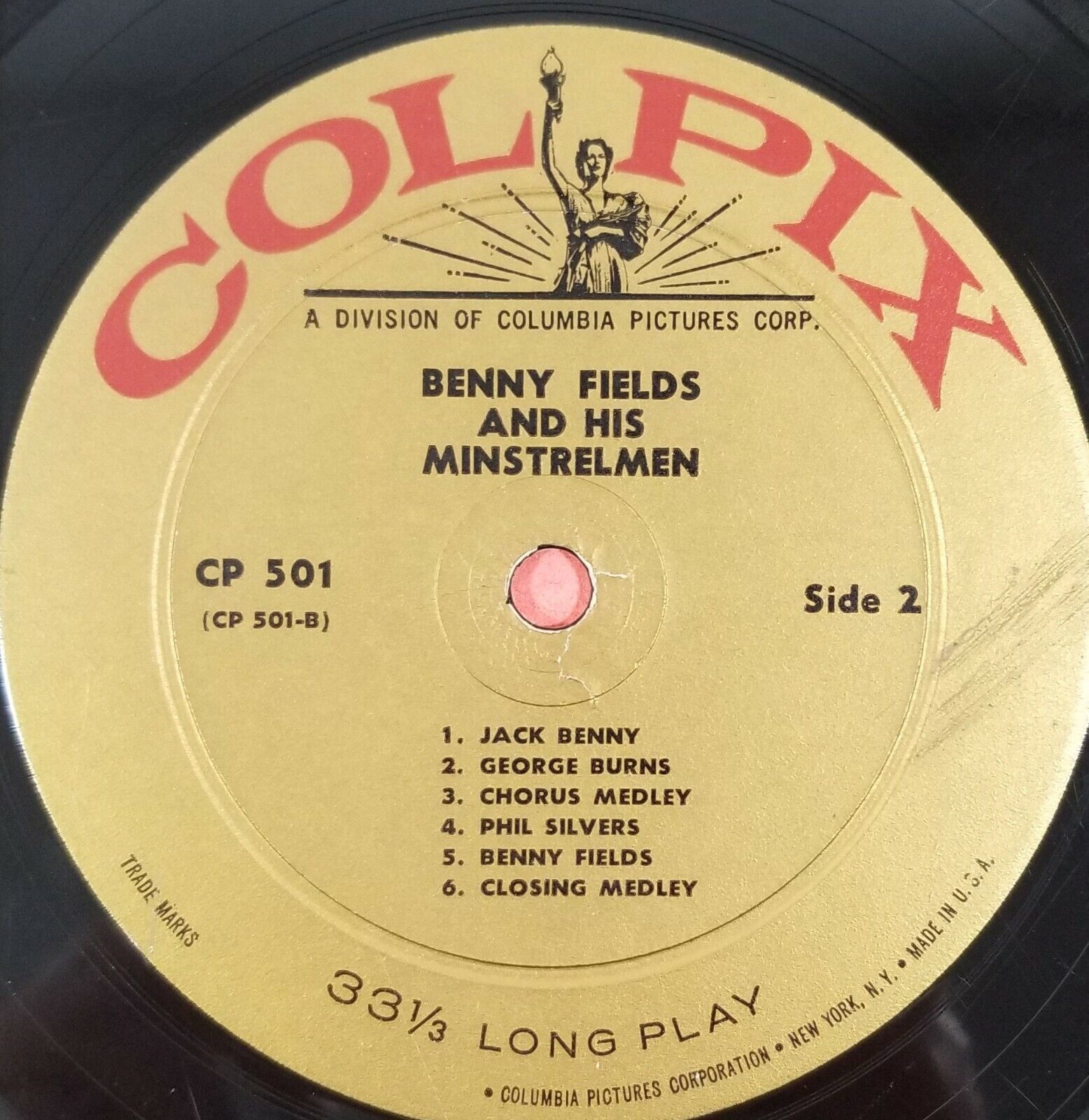 AP) Benny Fields and his Minstrelmen - Colpix Records - CP-434 - Vinyl Record Item image 8