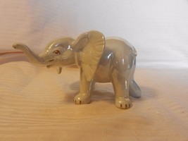 Opalescent Ceramic Elephant Figurine With Trunk Up For Good Luck 3.875&quot; ... - $50.00