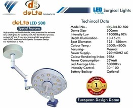 LED Light OT Lamp Delta 500 Lights Examination Surgical Operation Theater - £1,556.74 GBP