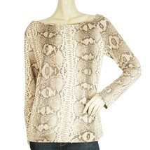 Blugirl Blumarine Beige Snake Skin Print W. Shine Long Sleeve Top sz 48 - $79.20