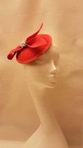 Fascinator Hat Red Hat fascinator #Red fascinator, Felt bow Ascot hat fascinator - £38.55 GBP