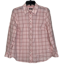 Talbots Petites Button Up Shirt SIze Medium MP? Pink Green White Check Womens  - £10.24 GBP