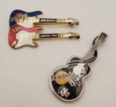 Hard Rock Cafe Orlando Lot of 2 Pins Pinback Opening Year 1999 Fender Gu... - $29.50