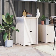 Outdoor Kitchen Cabinet White Solid Wood Pine - £96.74 GBP