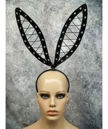 Sexy Black Wet Look Bunny Lace up Bunny Ears Rabbit Dominatrix Fantasy P... - $349.51 MXN