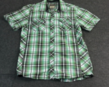BKE Men&#39;s Short Sleeve Pearl Snap Western Shirt Size Large Green Plaid S... - $19.74