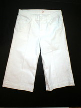 New Womens White Ginger Wide Crop Capri 7 for all mankind Jeans USA 26 28 X 16 - £134.52 GBP