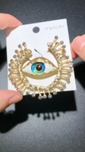 Big Blue Eye Round Brooche Unisex New Design Charming Party Office Pin G... - $6.99