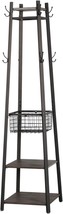 VECELO Coat Rack Freestanding, Entryway Clothes Stand with Metal Basket and 2 - £85.52 GBP