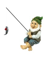Funny statue outdoor garden gnome fishing (a) - £158.26 GBP