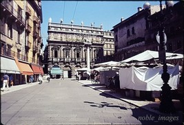 1969 Piazza Erbe Street View People Verona Italy Ektachrome 35mm Color Slide - £2.78 GBP
