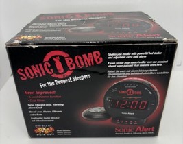 Sonic Alert Sonic Bomb Extra-Loud Dual Alarm Clock w/Flashing Light Bed Shaker - £19.53 GBP