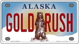 Gold Rush Alaska State Novelty Mini Metal License Plate Tag - £11.72 GBP