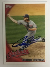 Chris Perez Signed Autographed 2010 Topps Baseball Card - Cleveland Indians - £11.85 GBP