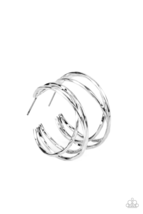 Paparazzi City Contour Silver Hoop Earrings - New - $4.50