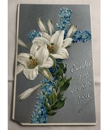 c.1910 Easter Joy Be With You Embossed Floral Postcard Made in Germany - £7.84 GBP