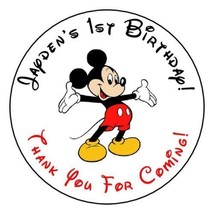 12 Personalized Mickey Mouse party stickers,Birthday,bag labels,supply,f... - £9.50 GBP