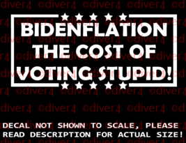 Bidenflation The Cost Of Voting Stupid! Vinyl Decal Proudly Made in the USA - £5.37 GBP+