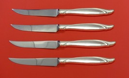 Sentimental by Oneida Sterling Silver Steak Knife Set 4pc HHWS  Custom 8 1/2&quot; - £223.81 GBP