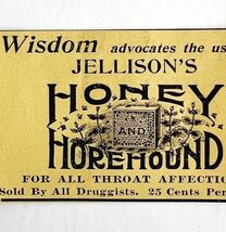 Jellison&#39;s Honey Horehound 1894 Advertisement Victorian Throat Medicine ... - $19.99