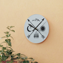 Nature Elements Symbol Acrylic Wall Clock - Durable &amp; Modern - Round/Squ... - £38.60 GBP+