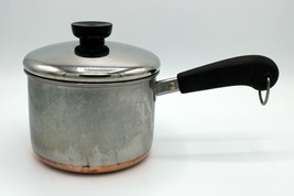 Vintage Revere Ware 1801 1.5 Qt. Tall Pot with Copper Bottom &amp; Lid Rome NY - £13.42 GBP