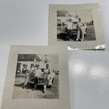 Vintage Photograph Guys Posing On Car Outside Texaco Station - $211.00 MXN
