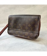 LOUIS VUITTON Monogram Clutch Bag Strap Purse Second Pouch Brown MBb1650 - $400.72 CAD