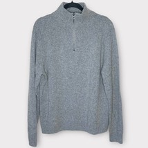 J. CREW gray 1/4 zip mock neck merino wool blend sweater men’s size large - £30.16 GBP