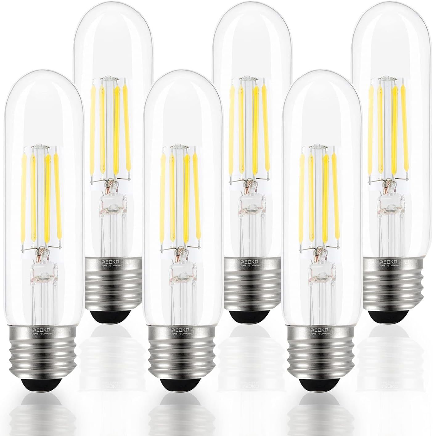 T10 Led Bulbs Daylight 4000K Led Tubular Edison Light Bulbs 4W, Pack Of 1 - $35.99
