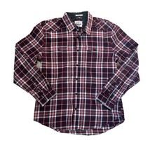 Express Shirt Men’s XL  Red White Plaid Fitted Long Sleeve Button Down Slim Fit - £11.93 GBP