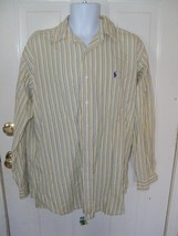 Ralph Lauren Blake Yellow Striped Long Sleeve Shirt Size L Men&#39;s Euc - £13.14 GBP