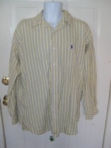 RALPH LAUREN BLAKE YELLOW STRIPED LONG SLEEVE SHIRT SIZE L MEN&#39;S EUC - £13.15 GBP