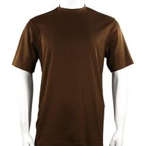 Men Dressy T-Shirt Log-In Uomo Soft Crew Neck Silky Short Sleeves 218 Cognac image 2