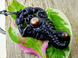 Black Scorpion Scorpio Focal Bead Pendant Necklace Black Horn Gift For Her - £13.35 GBP