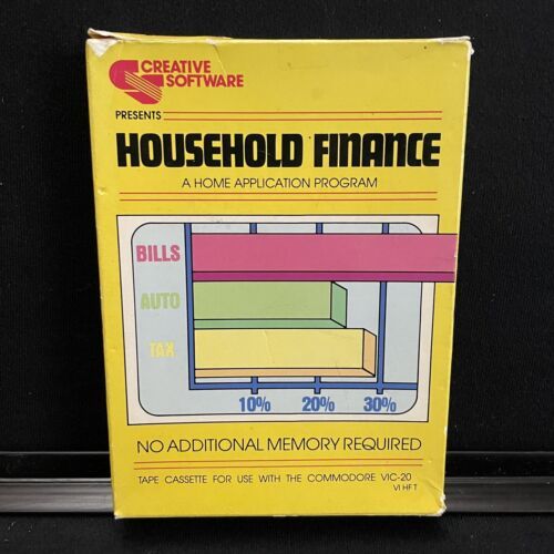 Household Finance Creative Software For The Commodore Vic 20 Pre Owned V... - $13.49
