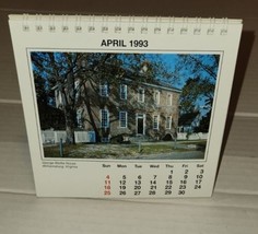 Vintage 1993 Desk Top Calendar Stand Up Williamsburg Virginia LB Prince CO - $15.99
