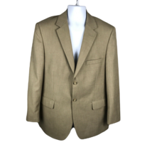 Saddlebred Button Up Collared Blazer ~ Sz 42R ~ Tan ~ Long Sleeve ~ Lined - £25.95 GBP