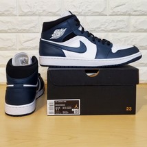 Authenticity Guarantee 
Nike Mens Size 11.5 Air Jordan 1 Mid Armory Navy Whit... - £151.86 GBP