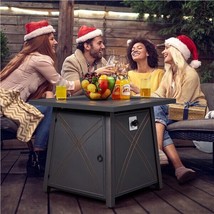 28&quot; 50,000 Square Propane Gas Fire Pit Table With Lid For Outdoor Patio,... - $219.99