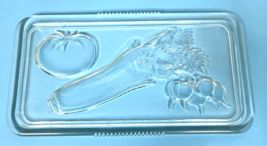 Vintage Crystal Glass Pressed Indented Vegetables Refrigerator Dish Lid ... - $16.34