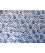 Blue and Grey Mediumweight Floral Cotton Quilting Fabric 3 yds. Vintage - £8.39 GBP