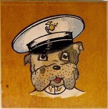 Classic Jiggs The Devil Dog US Marine Corp Mascot Portrait Plaque 1950s - £18.06 GBP