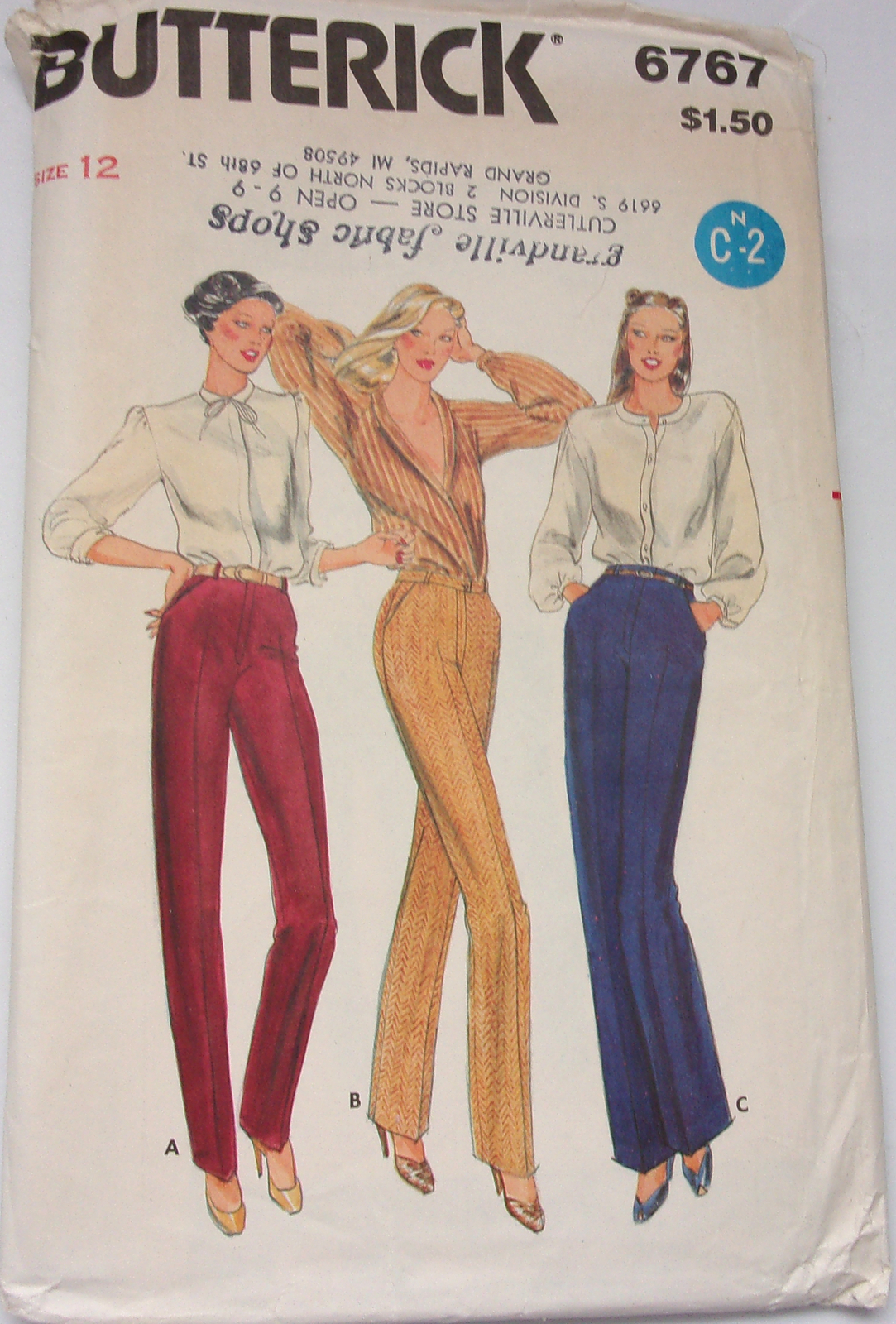 Vintage Butterick Misses’ Pants Size 12 #6767   - $4.99