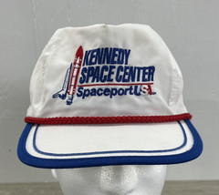 Rare Vintage 80s Corded NASA Kennedy Space Center Hat Spaceport USA Strap back - £57.06 GBP