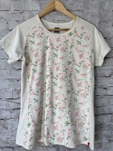 North Face Women’s T-Shirt Tee Sz L Beige Bamboo Leaves Print Casual Out... - $210.34 MXN