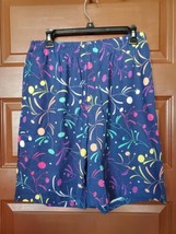 Easy Essentials Blue And Multi-Color Cotton Shorts With Pockets Size Large - $9.90